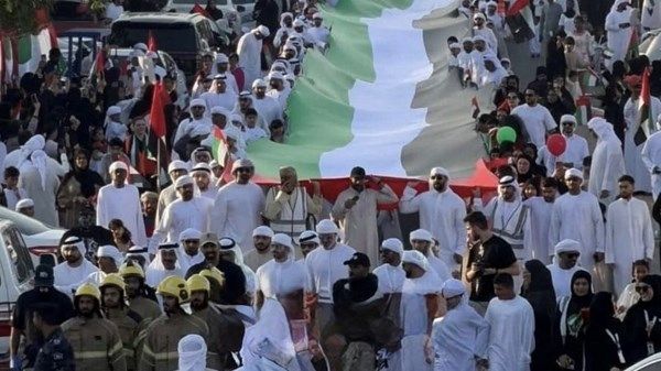 تنظيم مسيرة العَلمْ ضمن فعالية "فخورين بالإمارات" في أم القيوين