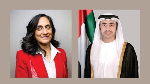 عبدالله بن زايد ووزيرة خارجية كندا يبحثان العلاقات الثنائية والتطورات الإقليمية