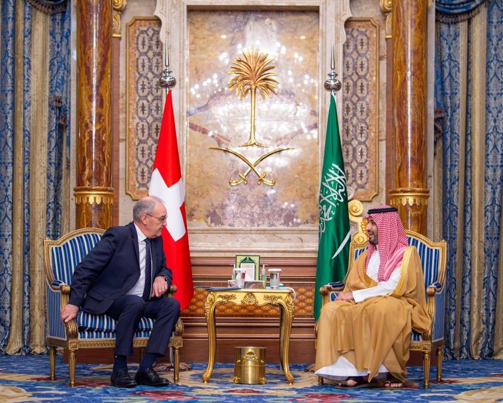 ولي العهد يلتقي رئيس الاتحاد السويسري