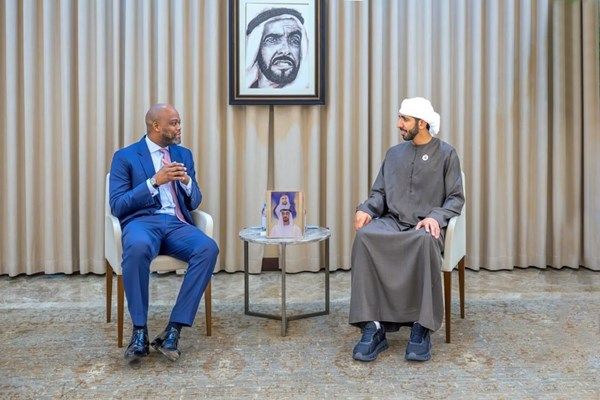 شخبوط بن نهيان يستقبل الأمين العام لاتفاقية التجارة الحرة القارية الأفريقية