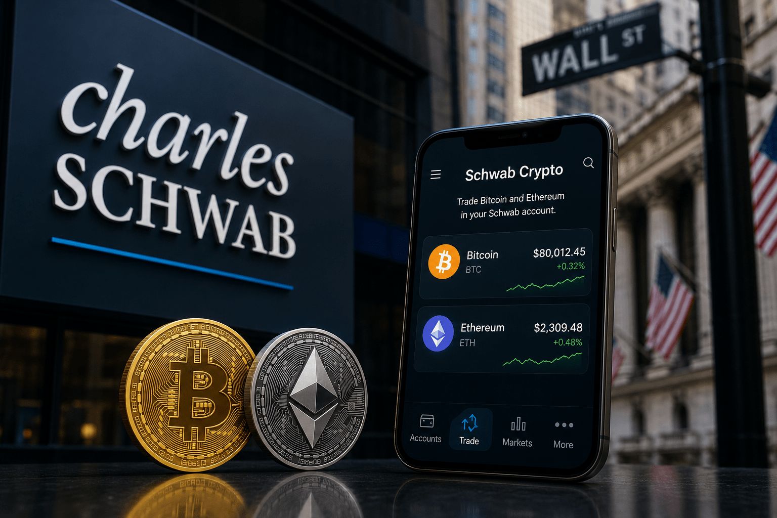 شركة Charles Schwab تفتح تداول البيتكوين والإيثيريوم لعملاء التجزئة في خطوة جديدة نحو تبني الكريبتو