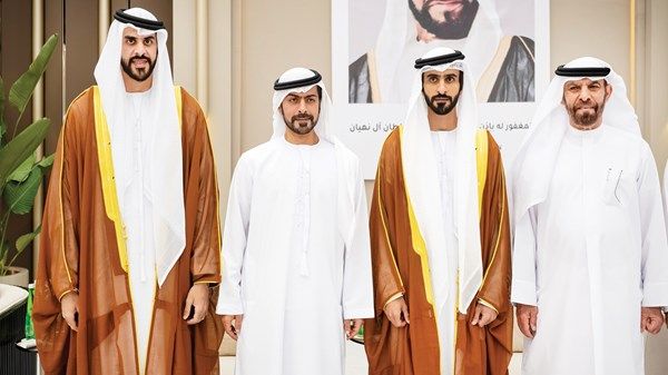 خليفة بن طحنون يحضر حفل استقبال بمناسبة أفراح الشامسي