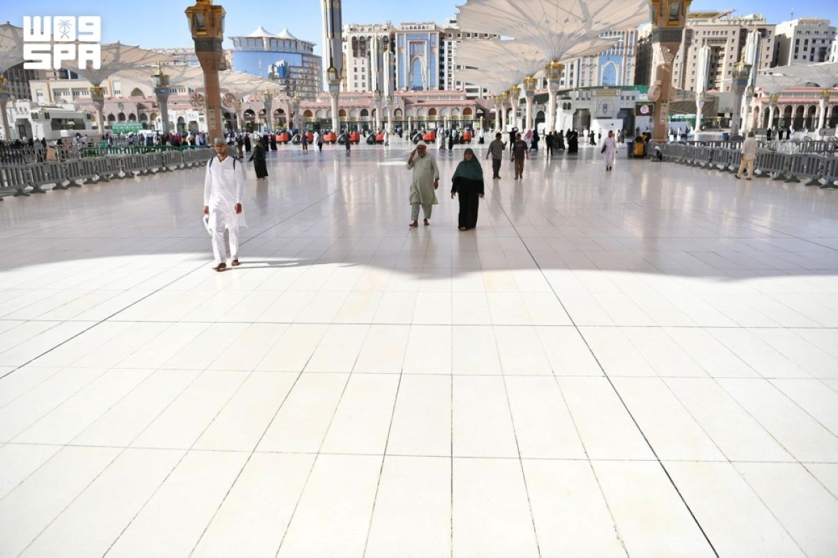 117 ألف م2 من رخام «تاسوس» تعزز منظومة التبريد بالمسجد النبوي