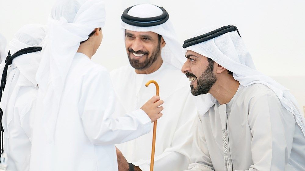 خليفة بن طحنون يحضر حفل استقبال بمناسبة زفاف جابر أحمد الهاملي