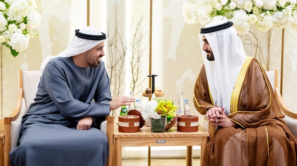ذياب بن محمد بن زايد يحضر حفل استقبال بمناسبة زفاف عمر سعيد البدواوي