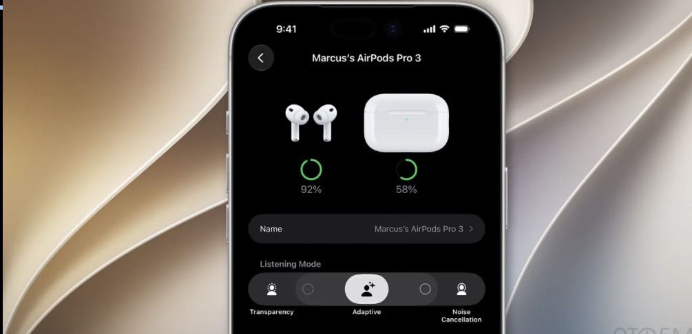 تكنولوجيا: iOS 27 Beta 3 يسهّل التحكم في مستوى وضع Adaptive لسماعات AirPods