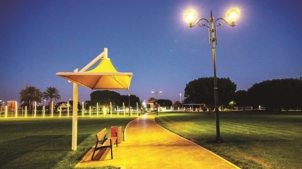 إنجاز مشروع تطوير إنارة حديقة العامرة