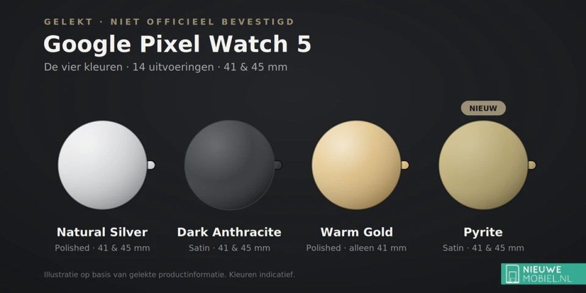 تكنولوجيا: تسريب يكشف ألوان وأسعار Pixel Watch 5 قبل إطلاقها الرسمي