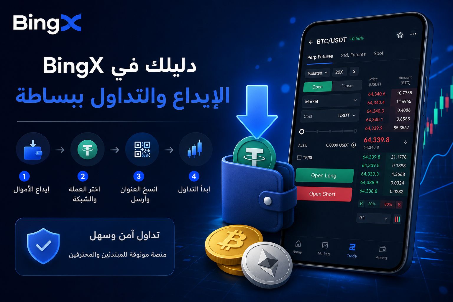 دليل المبتدئ إلى منصة BingX: شرح الإيداع والتداول خطوة بخطوة