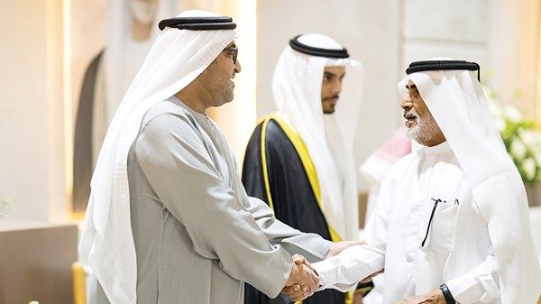 محمد بن حمدان بن زايد وخليفة بن طحنون  وسعيد بن حمدان يحضرون أفراح المهيري