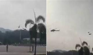 اصطدام طائرتين هليكوبتر للبحرية الملكية الماليزية.. بالفيديو
