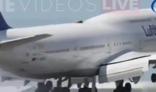 الامارات | طائرة ضخمة تصطدم بمدرج لوس أنجلوس عند هبوطها.. وترتد عاليا (شاهد الفيديو)