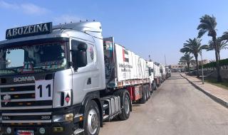 الامارات | ضمن "عملية الفارس الشهم 3".. دخول 12 شاحنة مساعدات إنسانية إماراتية إلى غزة