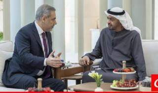 رئيس الإمارات بحث مع وزير خارجية تركيا بالجهود للتوصل لوقف فوري لإطلاق النار في غزة