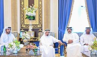 حاكم عجمان يقدم واجب العزاء في وفاة عبدالله سلطان بن غليطة الغفلي