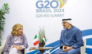 ولي عهد أبوظبي يبحث علاقات التعاون مع رئيسة وزراء إيطاليا على هامش قمة العشرين