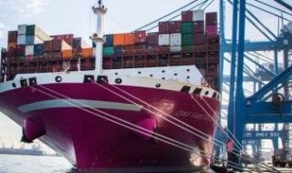 ميناء دمياط يستقبل سفينة حاويات عملاقة طولها 366 مترا