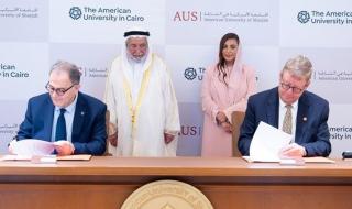 سلطان القاسمي يشهد توقيع مذكرة تفاهم بين الجامعة الأميركية في الشارقة ونظيرتها بالقاهرة