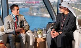 خالد بن محمد بن زايد يلتقي رئيس الإكوادور على هامش فعاليات سباق جائزة الاتحاد للطيران الكبرى للفورمولا 1