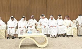 طالب وأحمد بن صقر يعزيان في وفاة زوجة سلطان الشريف الزعابي