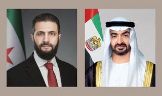 خلال اتصال مع رئيس الدولة.. الرئيس السوري يدين الاعتداءات الإيرانية ويؤكد التضامن مع الإمارات