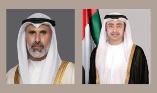 عبدالله بن زايد يتلقى خلال اتصال هاتفي تعازي وزير خارجية الكويت في استشهاد اثنين من منتسبي القوات المسلحة