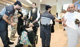 شرطة أبوظبي تودّع فوجاً من الحجاج بالورود والهدايا