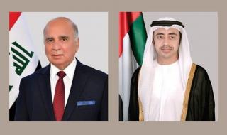 عبدالله بن زايد ونائب رئيس الوزراء وزير الخارجية العراقي يبحثان العلاقات الأخوية بين البلدين