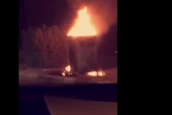بالفيديو.. حريق يلتهم كاميرا ساهر في حريملاء