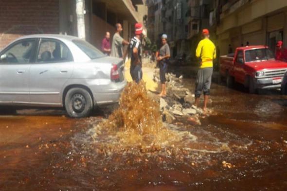 انفجار ماسورة مياه الشرب في طنطا
