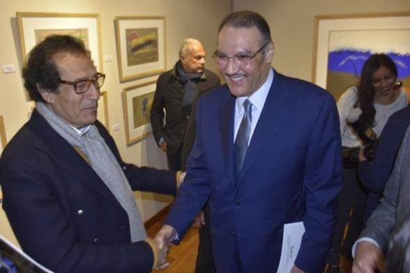 السفير السعودي ونجوم الدبلوماسية والمجتمع في معرض فاروق حسني