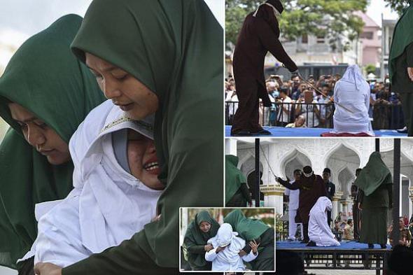شاهد: جلد جماعي بإندونيسيا لشباب وفتيات بعد ضبطهم داخل فندق في سهرة ماجنة