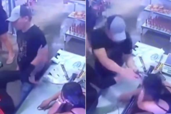شاهد: شخص يطلق النار على رأس زوجته 5 مرات داخل متجر.. وهكذا حدثت المفاجأة... "فيديو"