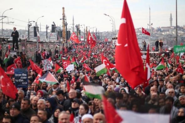 صورة: عشرات الآلاف يتظاهرون في إسطنبول دعما لقطاع غزة