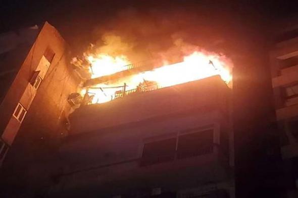 اندلاع حريق داخل شقة بفيصل