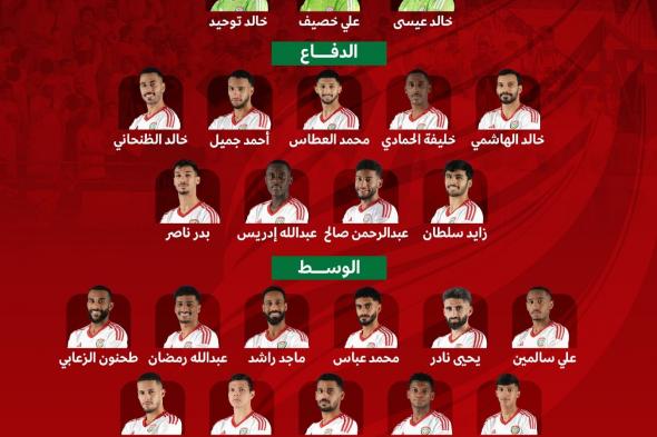 الامارات | 26 لاعباً في قائمة منتخب الإمارات النهائية لكأس آسيا