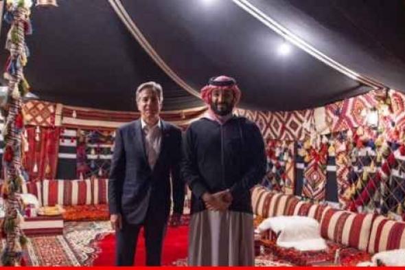 وزير الخارجية الأميركي يلتقي ولي العهد محمد بن سلمان في السعودية