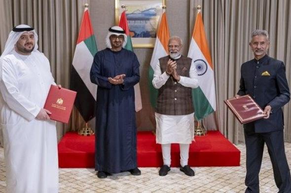 رئيس الدولة ورئيس الوزراء الهندي يشهدان تبادل عدد من مذكرات التفاهم بين البلدين