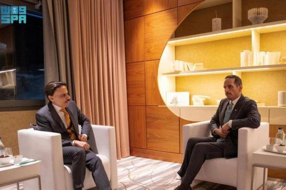 وزير الخارجية يلتقي رئيس مجلس الوزراء وزير خارجية دولة قطر