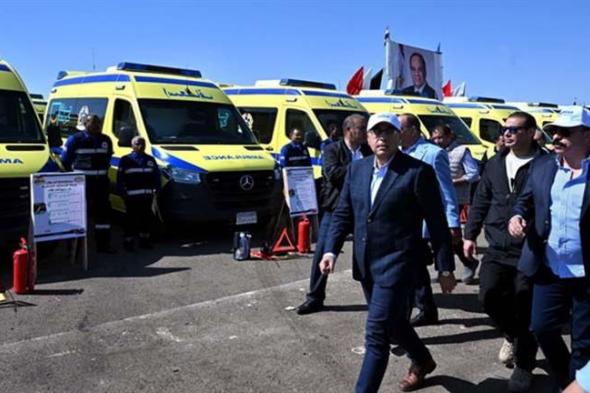 رئيس الوزراء يشهد اصطفافًا لمعدات محافظة أسوان للتعامل مع الطوارئ والأزمات
