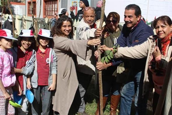 "البيئة" تشارك في حملة لزراعة 300 شجرة بعدد من مدارس القاهرة