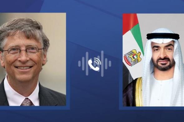 الامارات | رئيس الدولة يتلقى اتصالاً هاتفياً من بيل جيتس بحثا خلاله تعزيز التعاون الإنساني