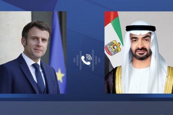 رئيس الدولة يبحث مع الرئيس الفرنسي التطورات الإقليمية والدولية