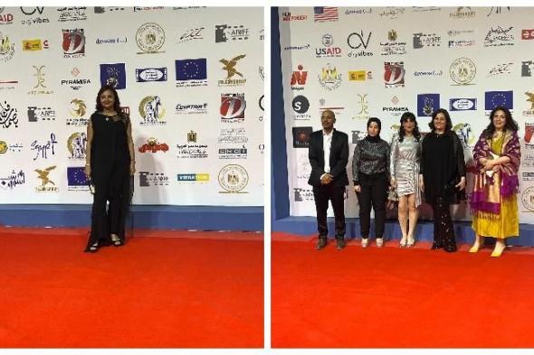 هالة خليل على السجادة الحمراء بحفل افتتاح مهرجان أسوان الدولي لسينما المرأة