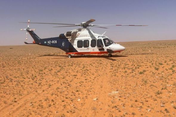 الإسعاف الجوي ينقذ حياة مقيم من حادث في منطقة صحراوية بالجوف