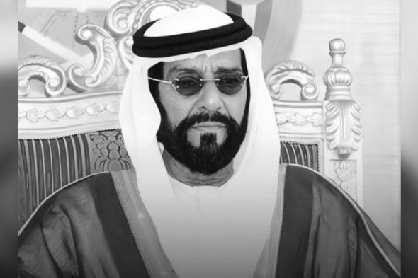 الامارات | رئيس الدولة وحاكم رأس الخيمة والشيوخ يؤدون صلاة الجنازة على جثمان طحنون بن محمد