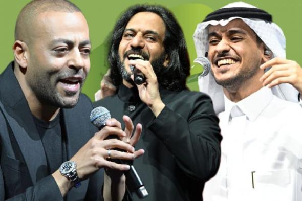 بالصور- عايض، سلطان وتامر عاشور يتألقون بحفل كامل العدد في الكويت