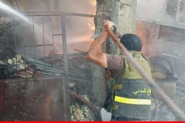 الدفاع المدني: إخماد حريق منزل وخزان مازوت جراء غارة إسرائيلية استهدف يارون