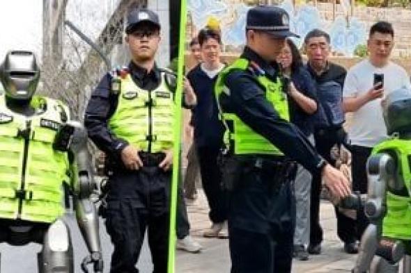 تكنولوجيا: أفلام خيال علمى.. روبوت يقوم بدوريات فى الشوارع ويجذب انتباه الصينيين