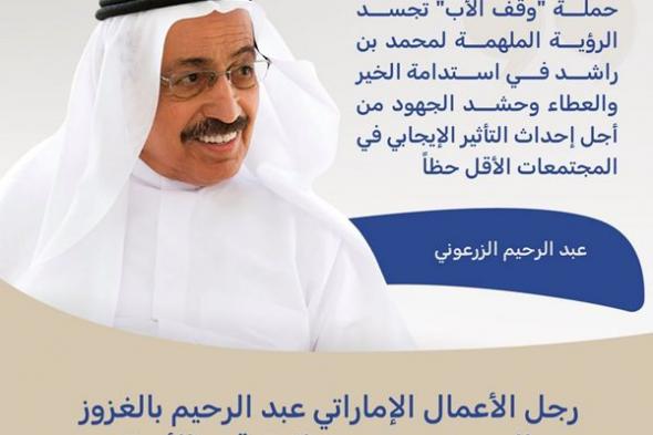 عبد الرحيم بالغزوز الزرعوني يدعم حملة "وقف الأب" بـ 10 ملايين درهم